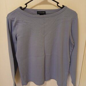 Ann Taylor Long Sleeve Crewneck, Purple, Women's Large